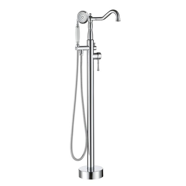 CASAINC Polished Chrome 1-Handle Commercial Freestanding Bathtub Faucet ...