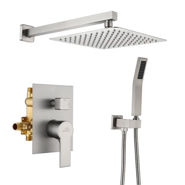 CASAINC Brushed Nickel Shower System with Rain Shower MCS18T-10BN-1 | RONA