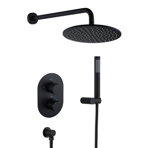 CASAINC 2-Function Matte Black 1-Handle Shower Faucet Valve with Hand-Held Shower