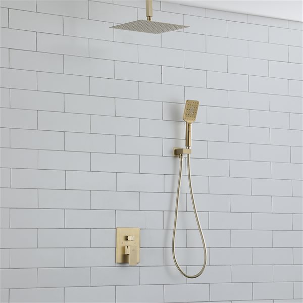 CASAINC Brushed Gold 1-Handle Bathtub and Shower Faucet Valve