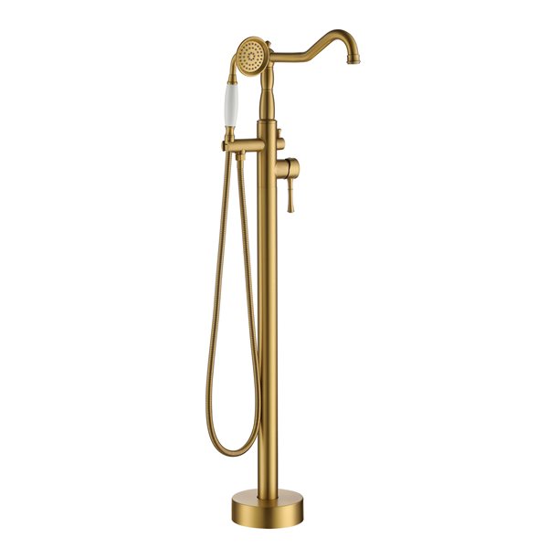 Image of Casainc | Brushed Brass 1-Handle Commercial Freestanding Bathtub Faucet With Hand Shower | Rona