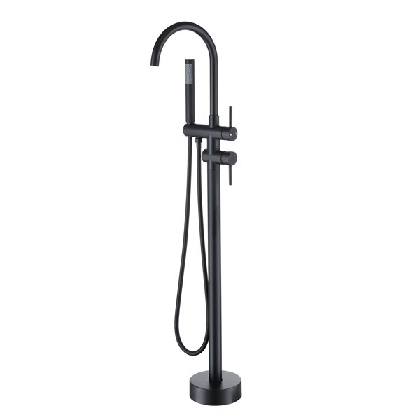 CASAINC Matte Black Finish 2 Handle Freestanding Bathtub Faucet With   330910542 MainImage 001 L 