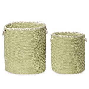 Colonial Mills Soft Chenille 15-in x 15-in x 18-in Green Woven Hamper