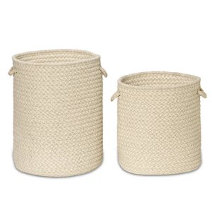 Colonial Mills Natural Houndstooth 15-in x 15-in x 18-in Natural Woven Hamper