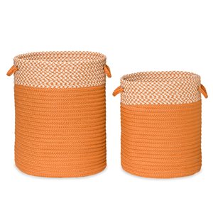 Colonial Mills Splash In-Outdoor 17-in x 17-in x 22-in Orange Woven Hamper