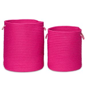 Colonial Mills Sundance 15-in x 15-in x 18-in Pink Woven Hamper