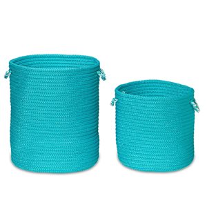 Colonial Mills Sundance 15-in x 15-in x 18-in Aqua Woven Hamper