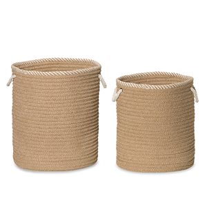 Colonial Mills Soft Chenille 17-in x 17-in x 22-in Sand Woven Hamper