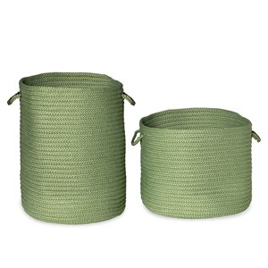 Colonial Mills Clean & Dirty Moss Green Woven Hampers - Set of 2