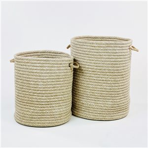 Colonial Mills Galaxy Weave 17-in x 17-in x 22-in Sand Hamper