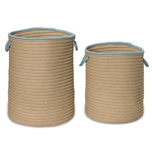 Colonial Mills Boat House 17-in x 17-in x 22-in Blue Hamper