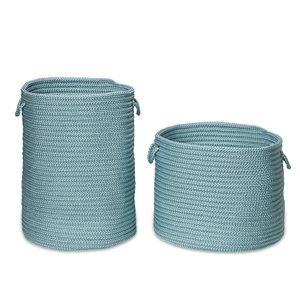 Colonial Mills Clean & Dirty Federal Blue Woven Hampers - Set of 2