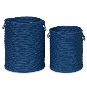 Colonial Mills Sundance 15-in x 15-in x 18-in Blue Woven Hamper