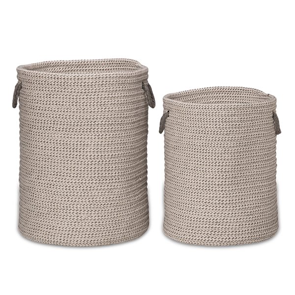 Colonial Mills Sunbrella Sandstorm 15-in x 15-in x 18-in Grey Woven Hamper