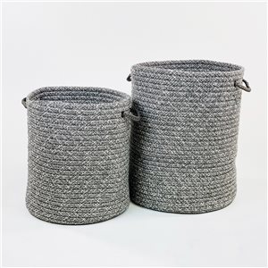 Colonial Mills Galaxy Weave 15-in x 15-in x 18-in Grey Hamper