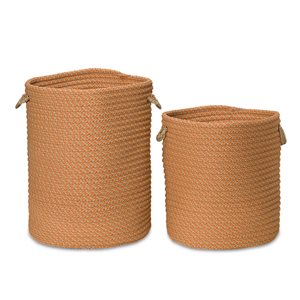 Colonial Mills Cabana 17-in x 17-in x 22-in Orange Woven Hamper
