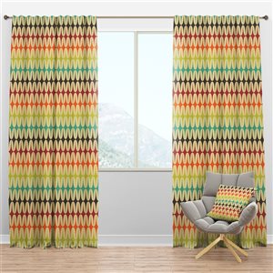 DesignArt 90-in x 52-in Abstract Retro Geometric Pattern V Blackout Curtain Panel
