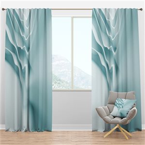 DesignArt 63-in x 52-in 3D Light Blue Abstract Architecture Blackout Curtain Panel