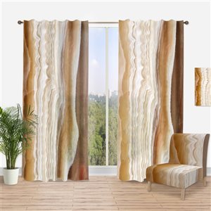 DesignArt 120-in x 52-in Marbled Stone Layers Traditional Curtain Panels