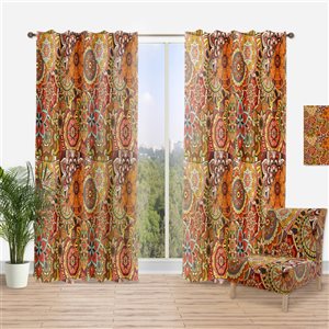 DesignArt 108-in x 52-in Pattern Tile with Mandalas Bohemian and Eclectic Curtain Panels