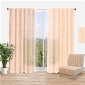 DesignArt 90-in x 52-in Retro Abstract Lines Pattern Mid-Century Modern Curtain Panels