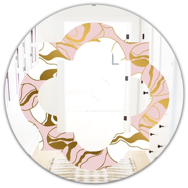 Designart 24 In Golden Marble II Modern Round Wall Mirror MIR24651 C7   330911255 MainImage 001 L 