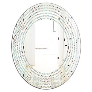DesignArt 35.4-in x 23.7-in Multi-Colour Ornament Modern Oval Wall Mirror