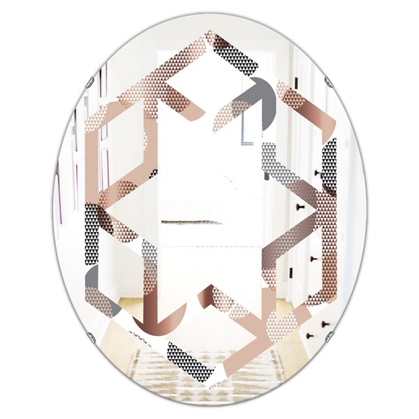 Designart 35.4-in Multi-Colour Circular Abstract Geometric XIII Modern ...