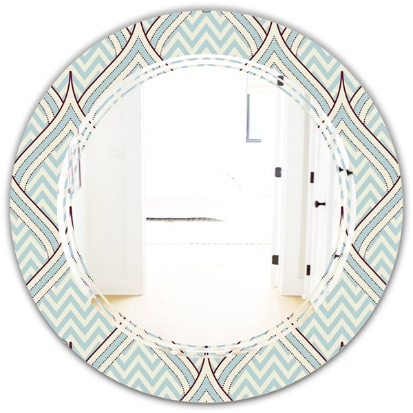 Designart 24-in Multi-Colour Ornament with Decorative Elements Modern Round Mirror