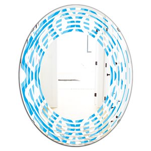 DesignArt 35.4-in Blue Retro Pattern Abstract Design VI Oval Mirror