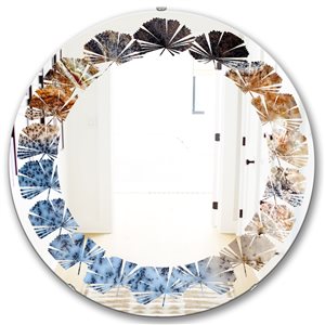 DesignArt 24-in x 24-in Blue Close Up Decorative Round Mirror
