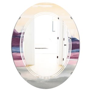 DesignArt 35.4-in Purple Rock Landscape Modern Oval Mirror