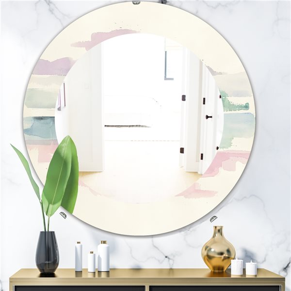 Designart 24-in x 24-in Pink Lifting Fog Traditional Mirror