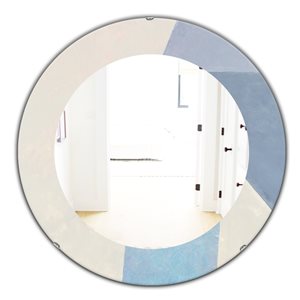 DesignArt 24-in x 24-in Purple Geometric Bridge I Mirror Century Round Mirror