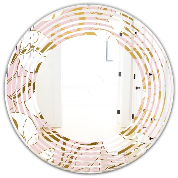 Designart 24 In X 24 In Golden Marble II Modern Round Wall Mirror   330911515 MainImage 001 L 