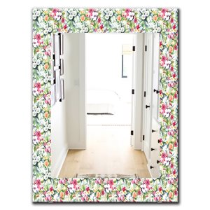 DesignArt 35.4-in x 23.6-in Green Flowers Traditional Mirror