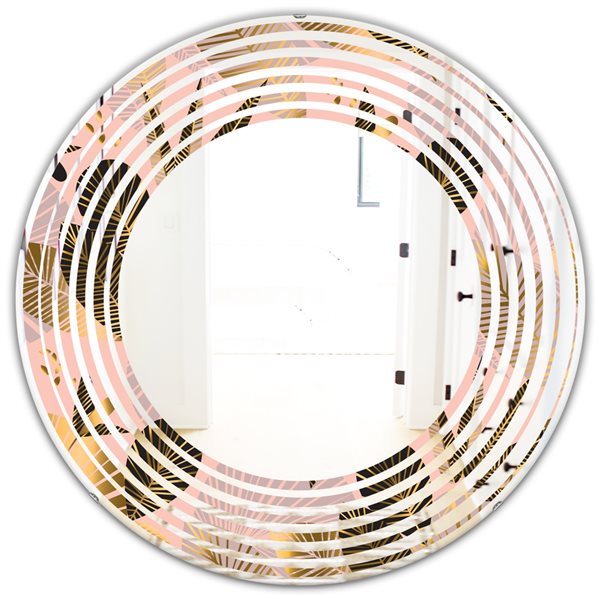 Designart 24 In Gold Foliage III Decorative Round Mirror MIR24624 C2   330911666 MainImage 001 L 