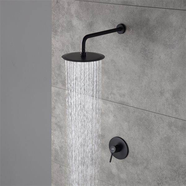 Casainc Matte Black Wall Mount Built-in Shower System