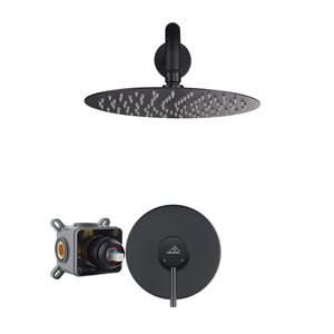 Casainc Matte Black Wall Mount Built-in Shower System