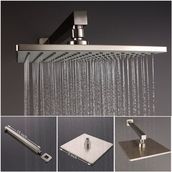 Casainc Brushed Nickel 1-Spray Built-in Shower System