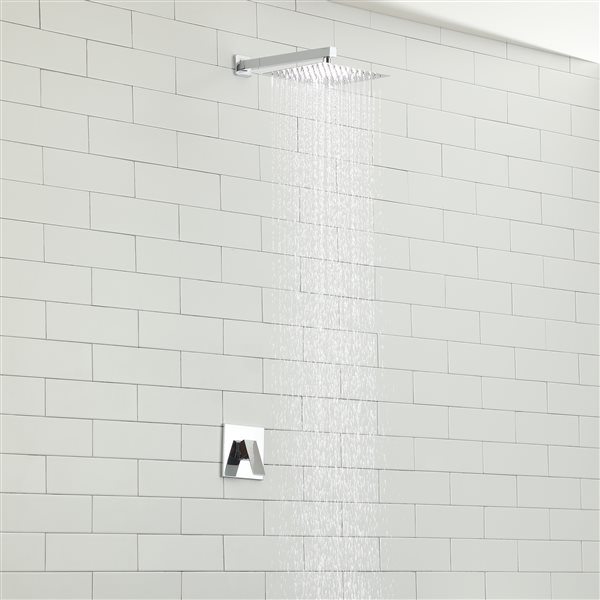 Casainc Polished Chrome Touchless Square Bathtub and Shower Faucet with Valve