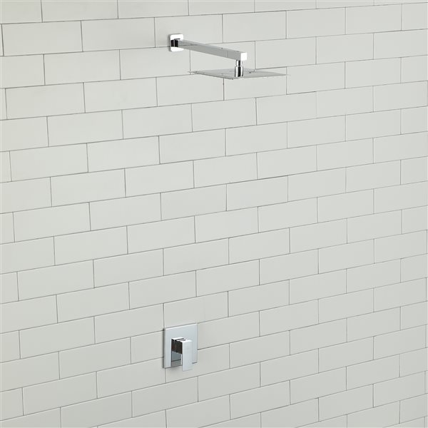 Casainc Polished Chrome Touchless Square Bathtub and Shower Faucet with Valve