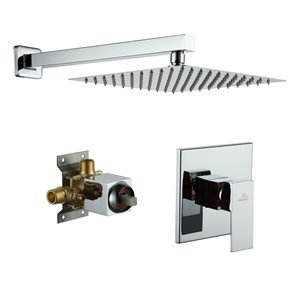 Casainc Polished Chrome Touchless Square Bathtub and Shower Faucet with Valve