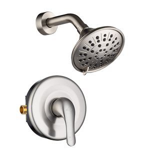 Casainc Brushed Nickel Round Wall Mounted Built-in Shower System