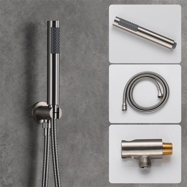 Casainc Brushed Nickel Round 1-Spray Built-in Shower System