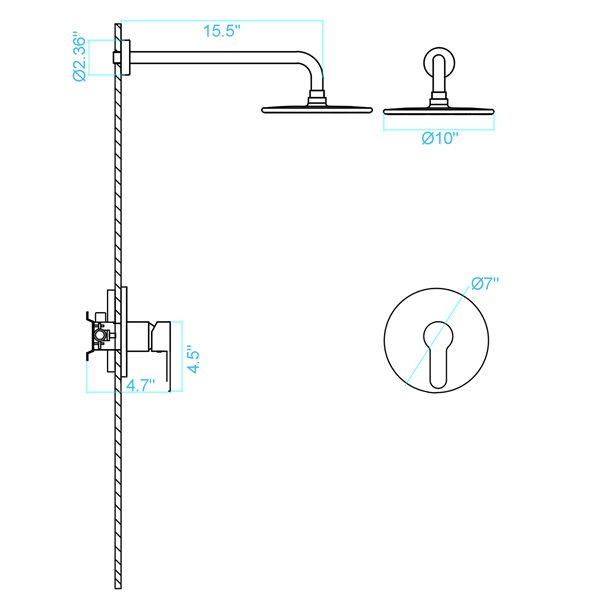 Casainc Polished Chrome Finish Touchless Bathtub and Shower Faucet with Valve