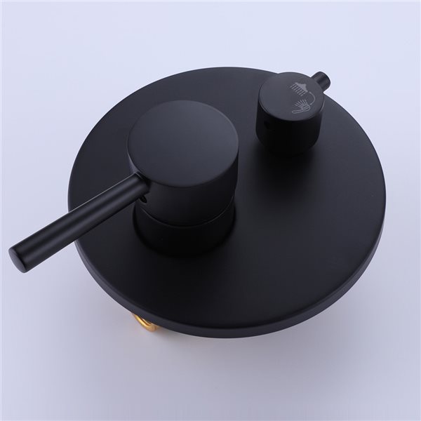 Casainc Matte Black 2-Function Round Built-in Shower System