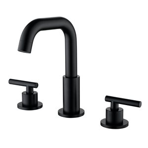 Casainc Matte Black 8.1-in 2-Handle Widespread Bathroom Sink Faucet