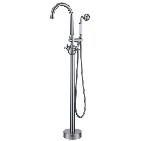 Image of Casainc | Brushed Nickel 2-Handle Residential Freestanding Bathtub Faucet With Hand Shower | Rona
