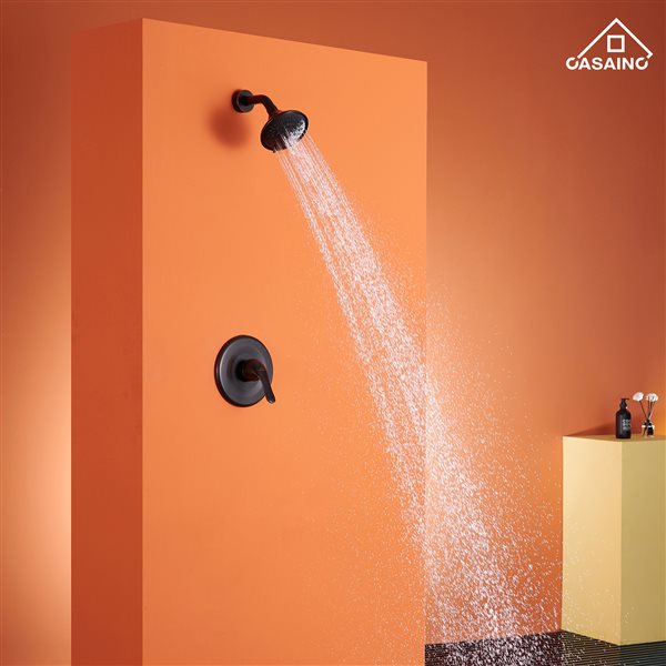 Casainc Oil-Rubbed Bronze Round Wall Mounted Built-in Shower System
